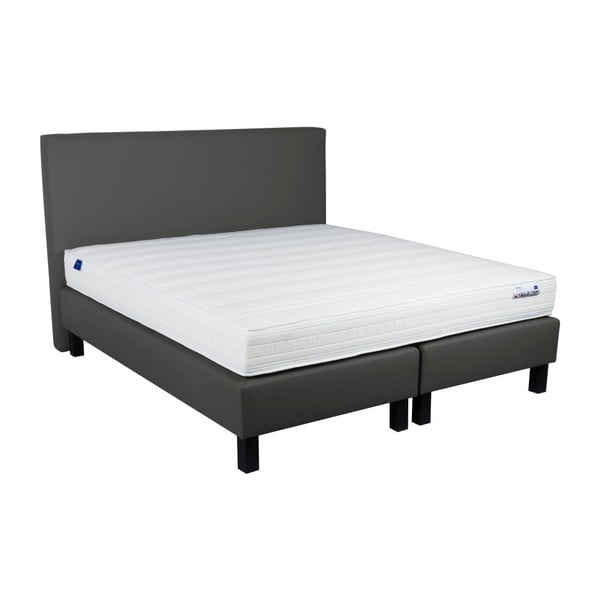 Tmavě šedá boxspring postel Revor Domino, 200 x 140 cm