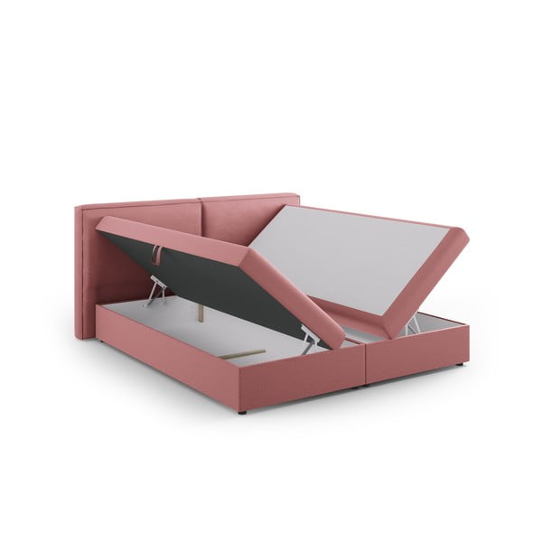 Růžová boxspring postel s úložným prostorem 140x200 cm Arendal – Cosmopolitan Design-image-4