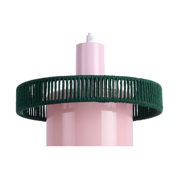 Tmavě zelené/růžové skleněné závěsné svítidlo ø 25 cm Firenze Long – Leitmotiv-image-1
