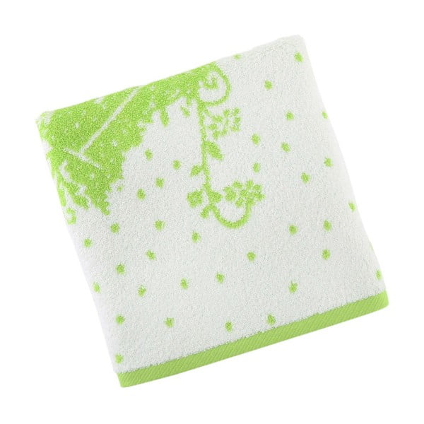 Zeleno-bílý bavlněný ručník BHPC Special, 50x100 cm