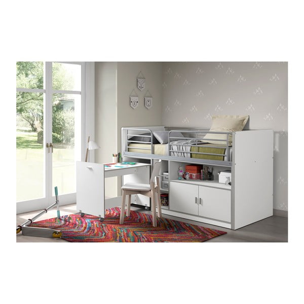 Bílá palanda s vysouvacím stolkem a úložným prostorem Vipack Bonny, 200 x 90 cm-image-1