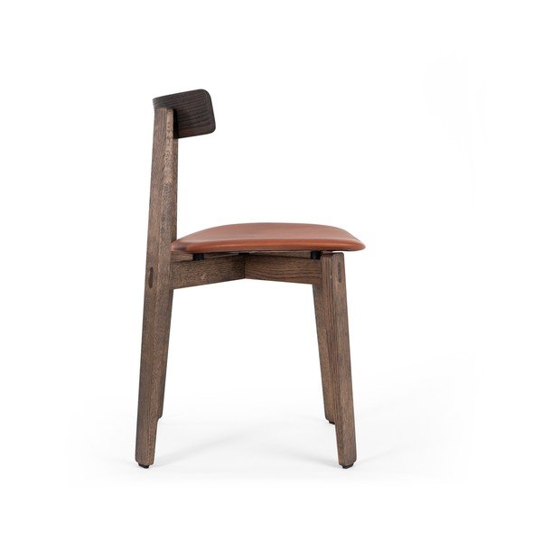 Hnědé/koňakově hnědé jídelní židle v sadě 2 ks z dubového dřeva Nora – Gazzda-image-2