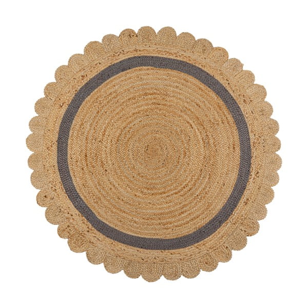 Šedý/v přírodní barvě ručně tkaný jutový kulatý koberec ø 160 cm Grace Grey – Flair Rugs