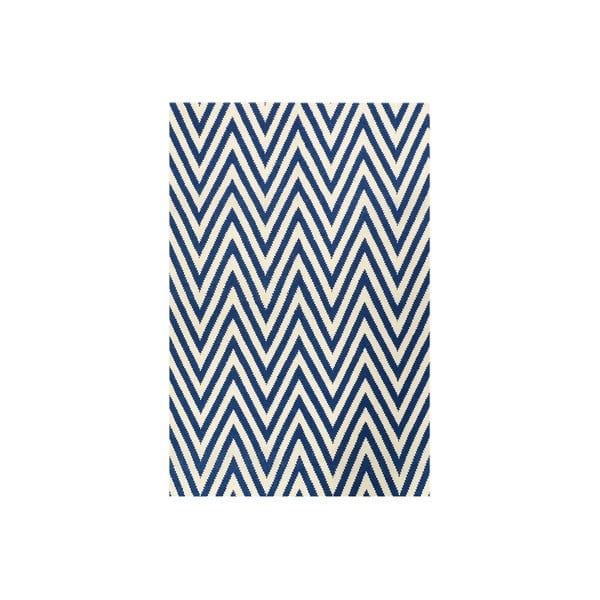 Vlněný koberec Zig Zag Dark Blue, 200x140 cm
