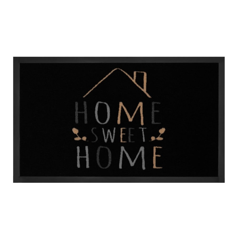 Černá rohožka Hanse Home Home Sweet Home, 45 x 75 cm