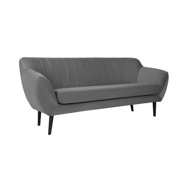 Šedá pohovka pro tři Mazzini Sofas Toscane, černé nohy-image-1