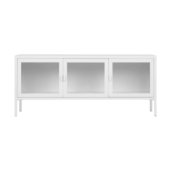 Bílý kovový TV stolek 130x55 cm Brisbane – House Nordic
