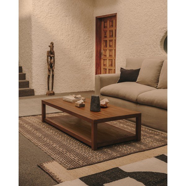 Konferenční stolek z teakového dřeva v přírodní barvě 70x150 cm Sashi – Kave Home-image-1