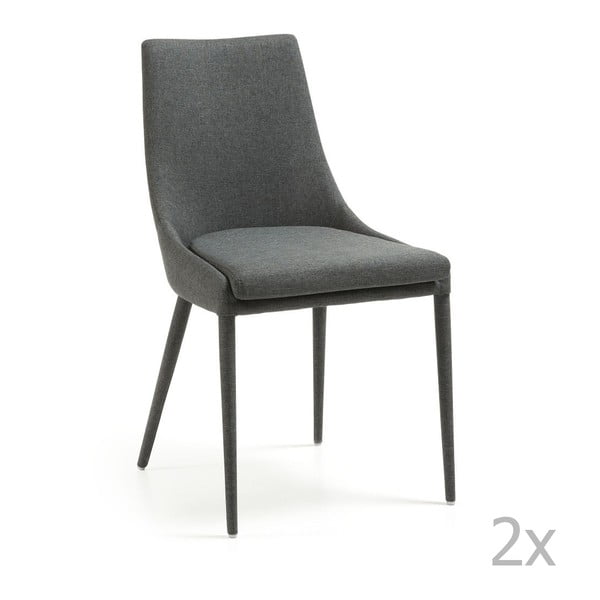 Sada 2 tmavě šedých židlí La Forma Dant