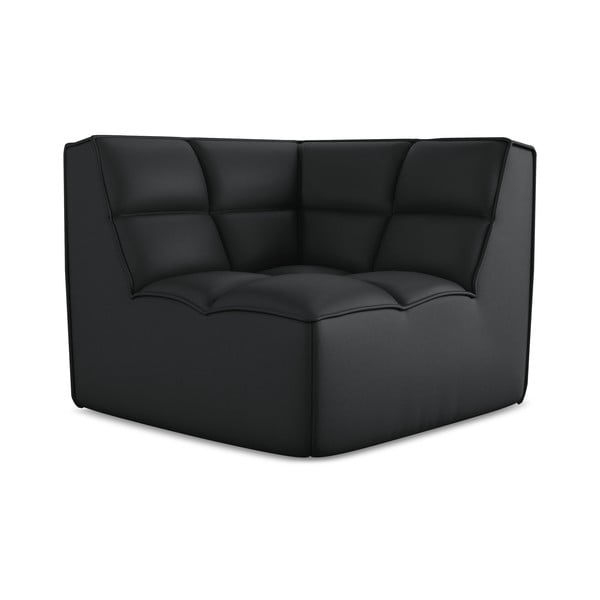 Černý modul pohovky z imitace kůže Kalai – Makamii-image-2