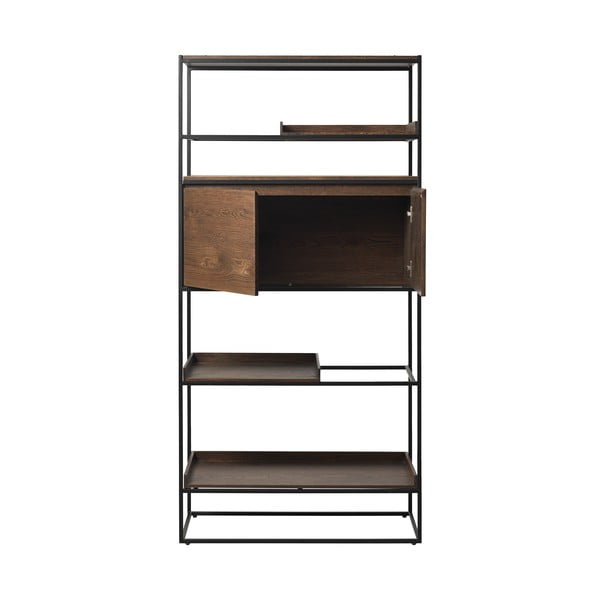 Černá knihovna v dekoru dubu 90x180 cm Rivoli - Unique Furniture-image-2