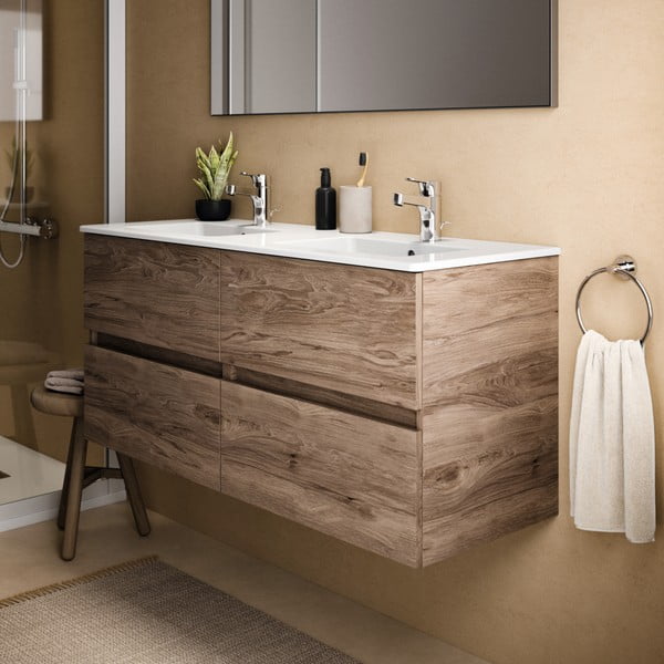 Závěsná skříňka pod umyvadlo v dekoru ořechu v přírodní barvě 120x55 cm Eurovit+ – Ideal Standard-image-4