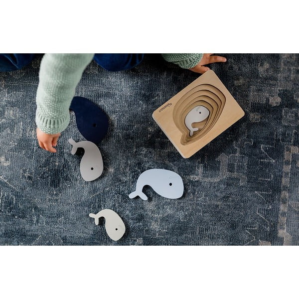 Dřevěné vkládací puzzle Whale – Kindsgut-image-1