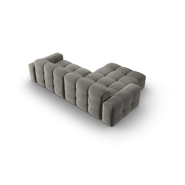 Šedá sametová rohová pohovka (levý roh) Kendal – Micadoni Home-image-4