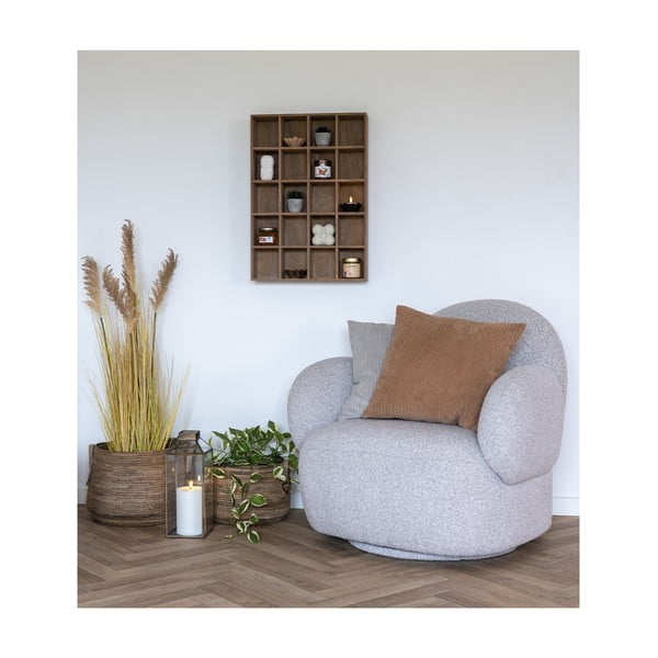 Světle šedé křeslo z textilie bouclé Messina – House Nordic-image-3