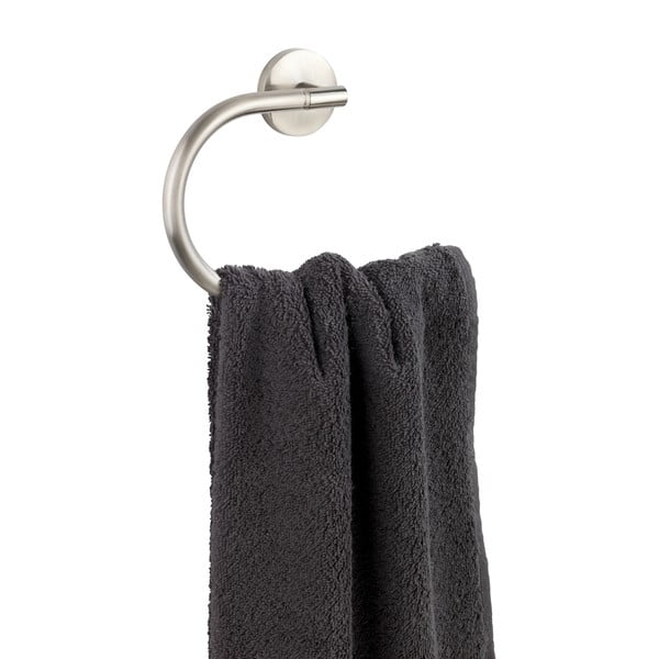 Nástěnný držák na ručníky z matného nerezového kovu Wenko Cuba-image-3