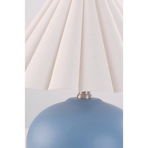 Bílá/modrá keramická stolní lampa (výška 34 cm) Crasso – Jotex-image-3