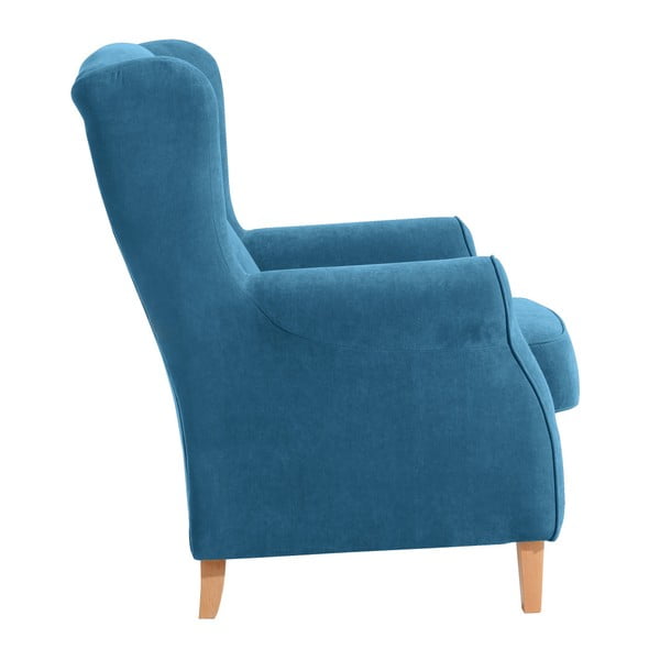 Petrolejově modré křeslo ušák Max Winzer Lorris-image-2