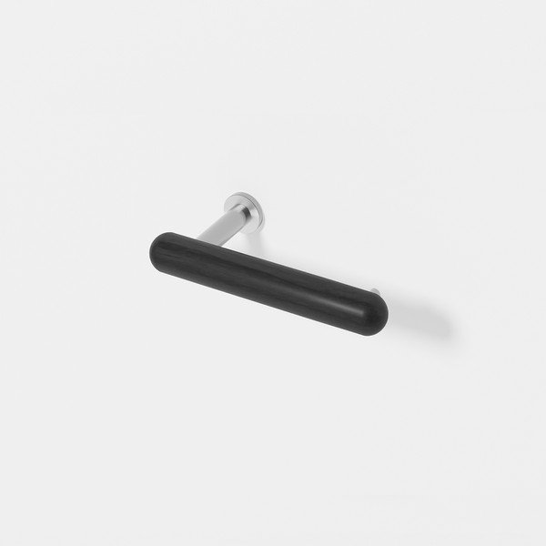 Černý nástěnný držák na toaletní papír z dubového dřeva Wireworks Yoku-image-1