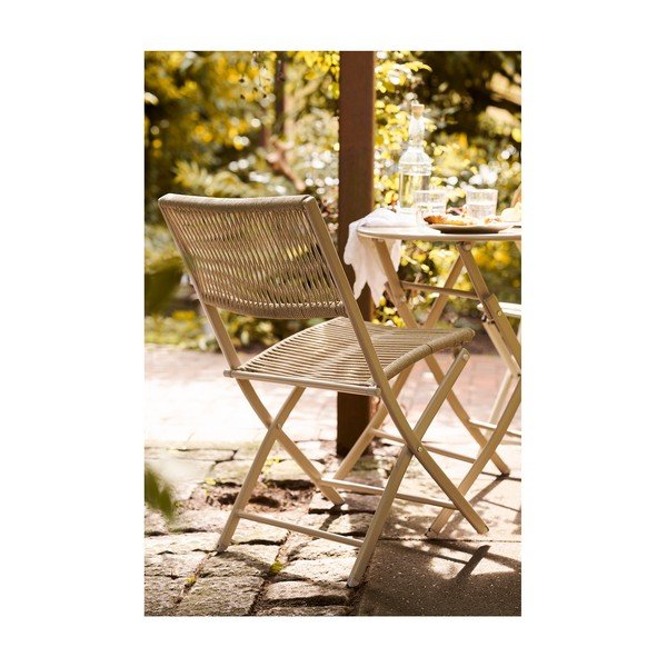 Béžový kovový zahradní jídelní set pro 2 Arcas – House Nordic-image-3