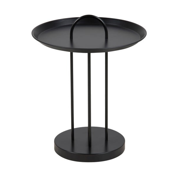 Černý odkládací stolek ⌀Hixon, ⌀ 38,5 cm