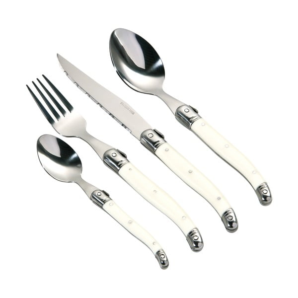 Nerezový příbor v krémové a přírodní barvě 16 ks Swiss – Premier Housewares