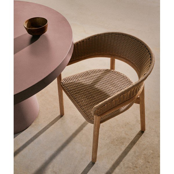 Betonový kulatý zahradní jídelní stůl ø 120 cm Aiguablava – Kave Home-image-2