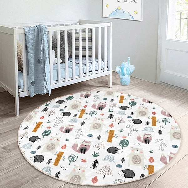 Bílý dětský koberec ø 100 cm Comfort – Mila Home-image-1