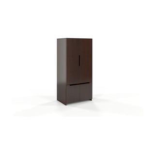 Tmavě hnědá šatní skříň z bukového dřeva 86x180 cm Bergman - Skandica