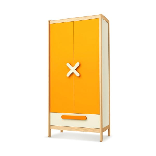 Oranžový dvoudvéřová šatní skříň Timoore Simple