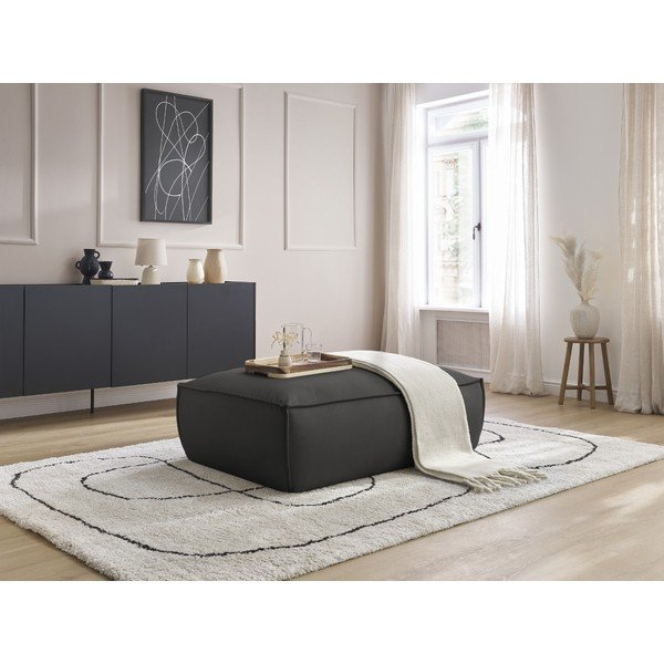 Černá podnožka z imitace kůže Boheme – Bobochic Paris-image-1