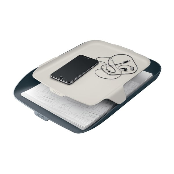 Šedý odkladač na dokumenty s organizérem Leitz Cosy-image-2