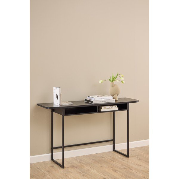 Černý konzolový stolek v dekoru jasanu 40x140 cm Darlington – Actona-image-1