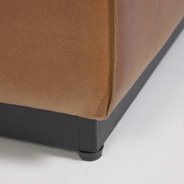 Koňakově hnědá kožená podnožka Kave Home Cesia-image-3