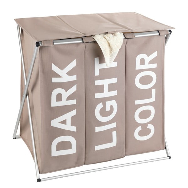 Béžový trojitý koš na prádlo Wenko Trio, 118 l-image-1