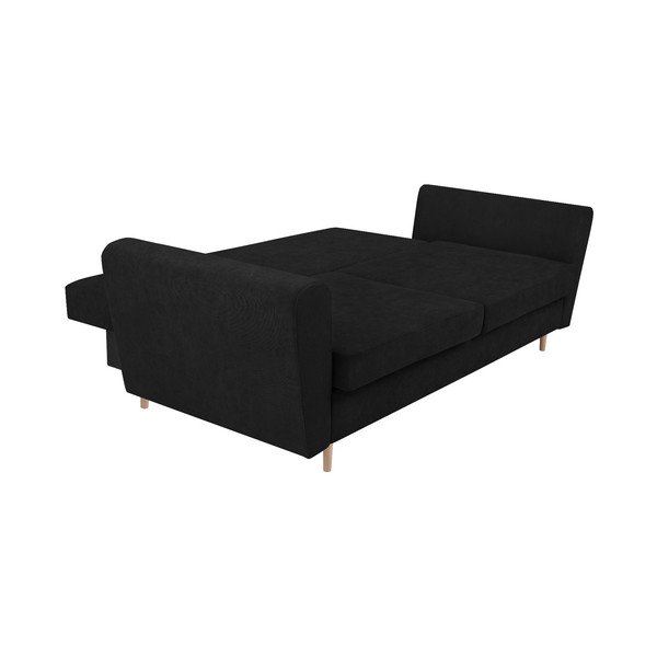 Černá třímístná rozkládací pohovka s úložným prostorem Cosmopolitan Design Grenoble-image-4
