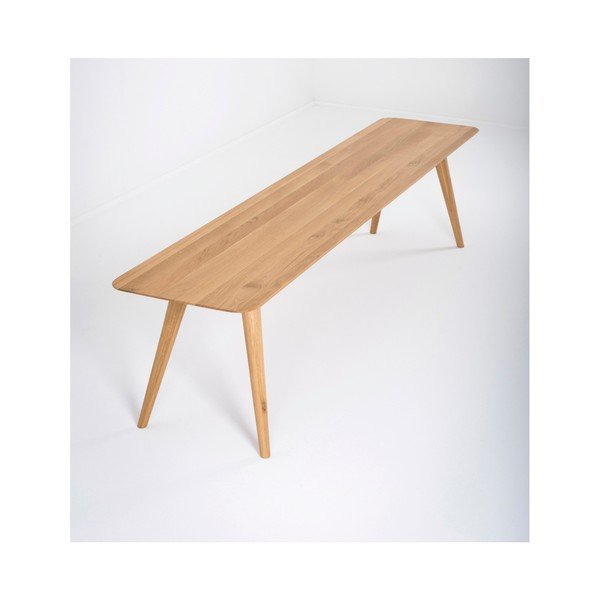 Lavice z masivního dubového dřeva Gazzda Stafa, délka 140 cm