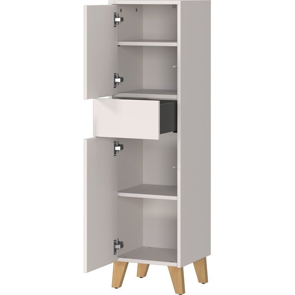 Krémová matná vysoká koupelnová skříňka 33x123 cm Arnea – Germania-image-4