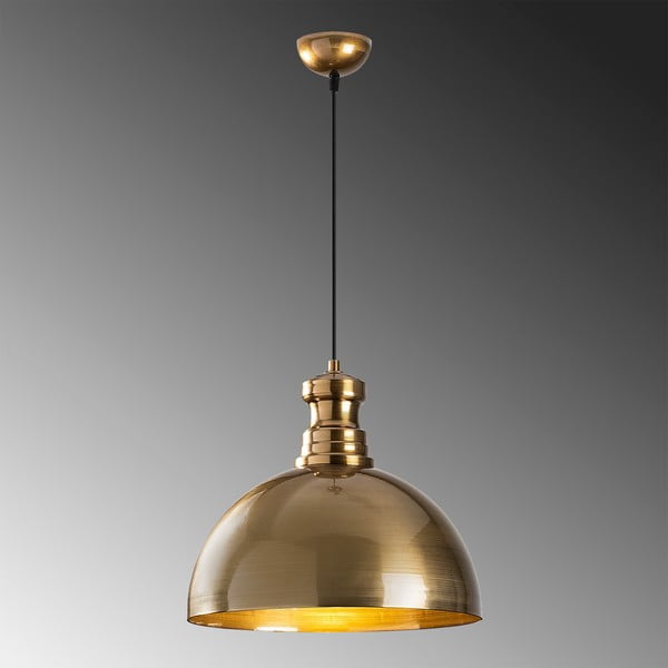 Závěsné svítidlo ve zlaté barvě s kovovým stínidlem ø 40 cm Vamp – Opviq lights-image-1