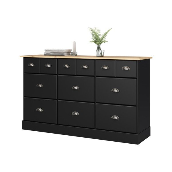 Černá komoda s 9 zásuvkami Støraa Leander-image-1