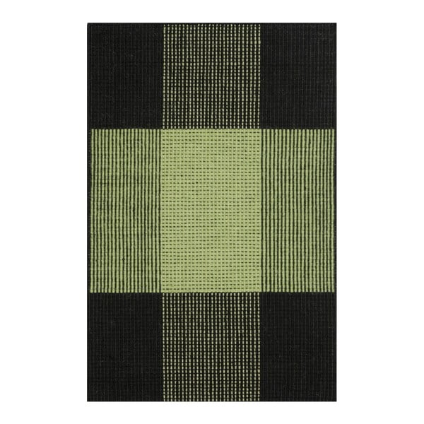 Zelený ručně tkaný vlněný koberec Linie Design Bologna, 140 x 200 cm