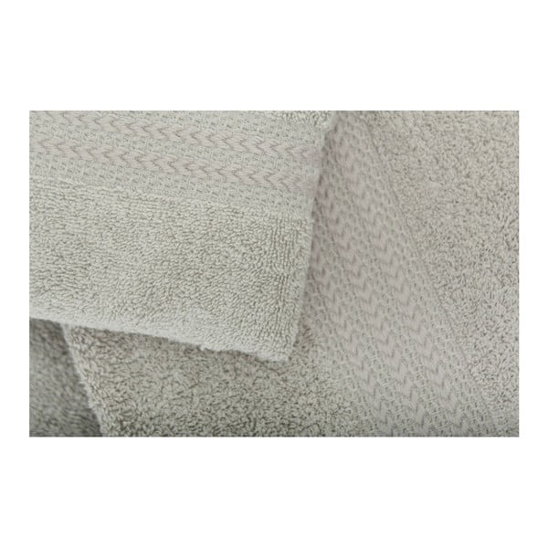 Set 2 šedých bavlněných ručníků a osušky ze 100% bavlny Rainbow Gris-image-1