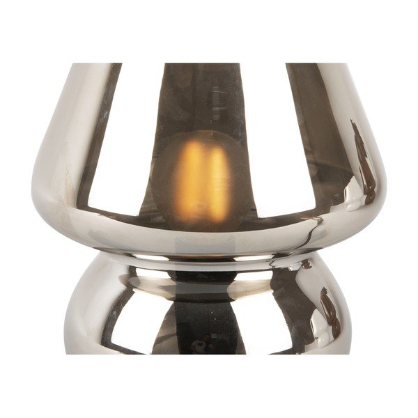 Skleněná stolní lampa ve stříbrné barvě Leitmotiv Glass, výška 18 cm-image-4