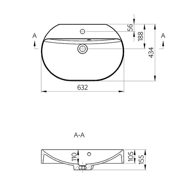Bílé umyvadlo z litého mramoru 63x43 cm Helen – Sapho-image-4