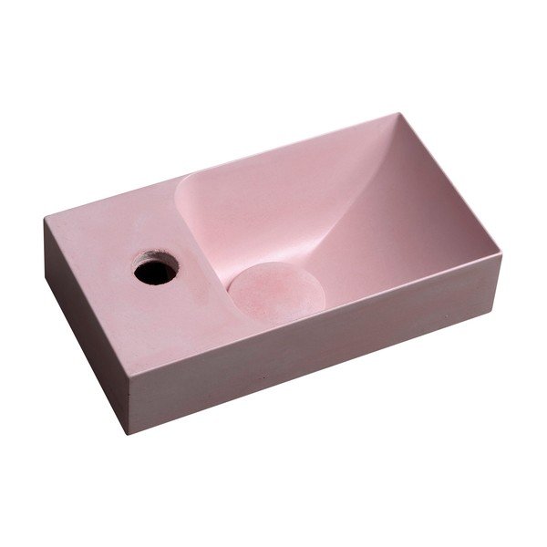 Růžové betonové umývátko 31x17 cm Piccolino – Sapho