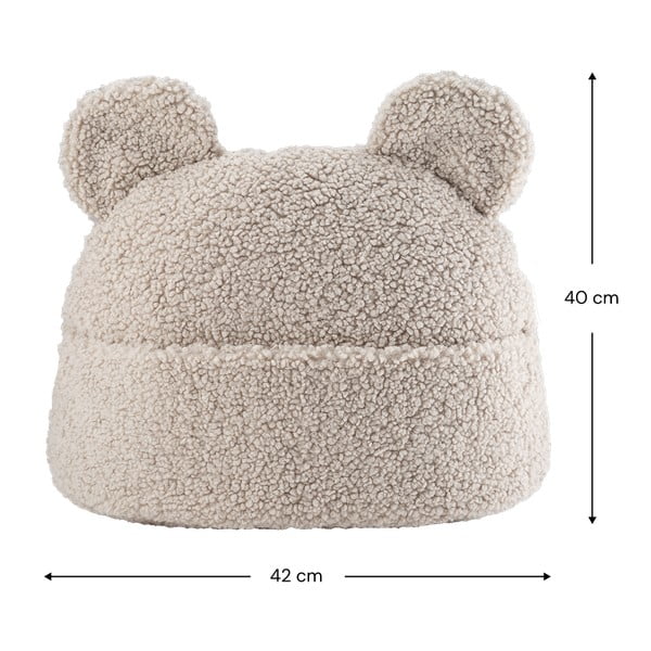 Světle hnědý dětský pohovkový polštář z textilie bouclé Teddy Pouch – Wigiwama-image-2