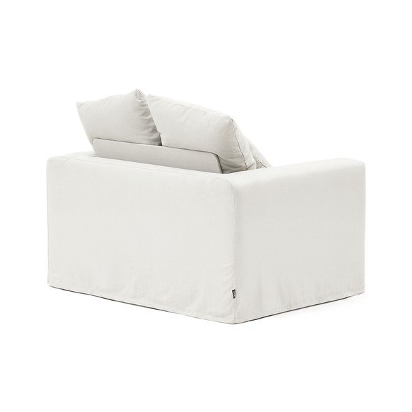 Bílé lněné křeslo Nora – Kave Home-image-3