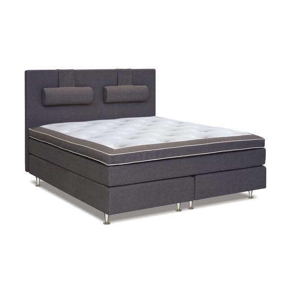 Tmavě šedá postel s matrací Gemega Hilton, 120x200 cm