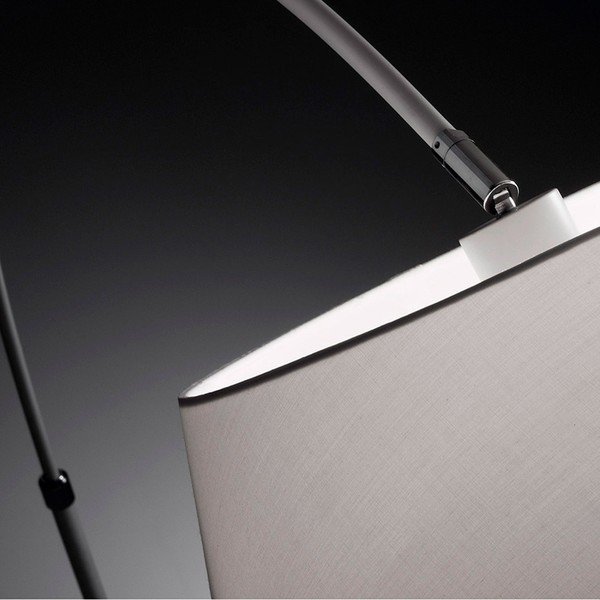 Bílá stojací lampa s textilním stínidlem (výška 189 cm) May – Kave Home-image-2