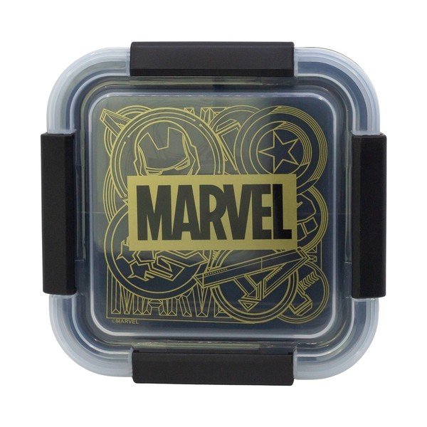 Černý plastový dětský svačinový box Marvel – STOR